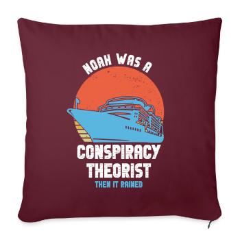 Noé était un théoricien du complot et il pleuvait - Housse de coussin décorative 45 x 45 cm - bordeaux - Devant