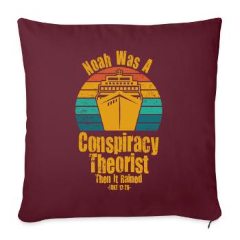 Noé était un théoricien du complot et il pleuvait - Housse de coussin décorative 45 x 45 cm - bordeaux - Devant