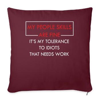 Mes compétences relationnelles sont très bien - Housse de coussin décorative 45 x 45 cm - bordeaux - Devant