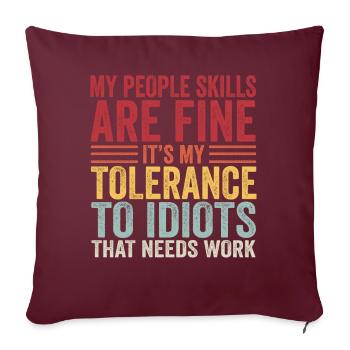 Mes compétences relationnelles sont très bien - Housse de coussin décorative 45 x 45 cm - bordeaux - Devant