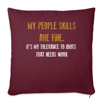 Mes compétences relationnelles sont très bien - Housse de coussin décorative 45 x 45 cm - bordeaux - Devant