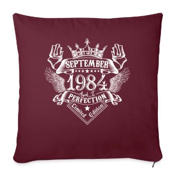Septembre 1984 | Septembre 1984 anniversaire 1984 - Housse de coussin décorative 45 x 45 cm - bordeaux - Devant