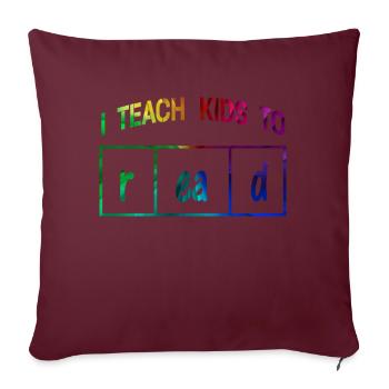 J’apprends aux enfants à lire les professeurs de sciences Lecture - Housse de coussin décorative 45 x 45 cm - bordeaux - Devant