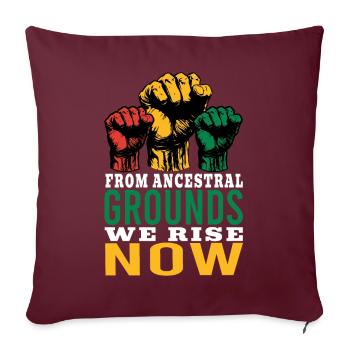 Des terres ancestrales nous nous levons maintenant hommes femmes noires - Housse de coussin décorative 45 x 45 cm - bordeaux - Devant