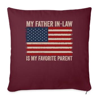 Mon beau-père est mon parent préféré - Housse de coussin décorative 45 x 45 cm - bordeaux - Devant