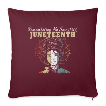 Juneteenth 1865 Gedenken an meine Vorfahren - Sofakissenbezug 45 x 45 cm - Burgunderrot - Vorne