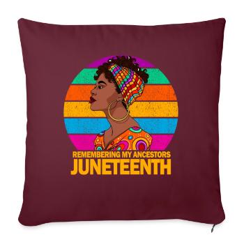 Juneteenth 1865 Gedenken an meine Vorfahren - Sofakissenbezug 45 x 45 cm - Burgunderrot - Vorne