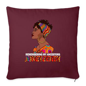 Juneteenth 1865 Se souvenir de mes ancêtres - Housse de coussin décorative 45 x 45 cm - bordeaux - Devant
