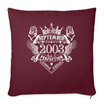 Septembre 2003 | Septembre 2003 anniversaire 2003 - Housse de coussin décorative 45 x 45 cm - bordeaux - Devant
