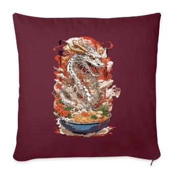 Ramen Dragon Anime Food Art Manga Design - Housse de coussin décorative 45 x 45 cm - bordeaux - Devant