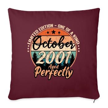 Octobre 2001 anniversaire 2001 légendes Octobre - Housse de coussin décorative 45 x 45 cm - bordeaux - Devant
