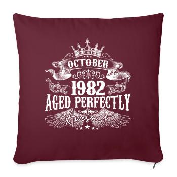 1982 | Octobre 1982 birthday Aged Perfectly - Housse de coussin décorative 45 x 45 cm - bordeaux - Devant