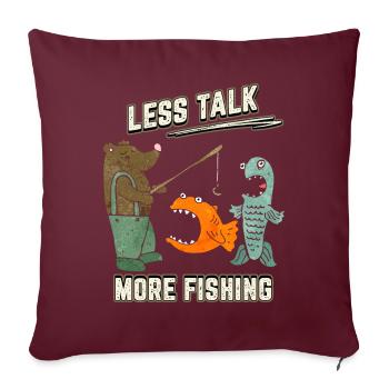 Pêcheur drôle, pêcheur d’ours, dicton de Style comique - Housse de coussin décorative 45 x 45 cm - bordeaux - Devant