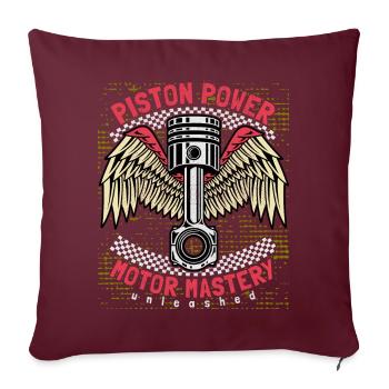 Moto, Motarde Dictant, Piston, Piston Puissance - Housse de coussin décorative 45 x 45 cm - bordeaux - Devant