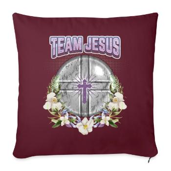 Jésus-Christ disant Vintage orchidées équipe Jésus - Housse de coussin décorative 45 x 45 cm - bordeaux - Devant