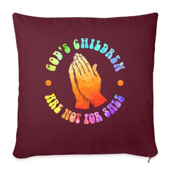 Les enfants de Dieu ne sont pas à vendre Enfants chrétiens - Housse de coussin décorative 45 x 45 cm - bordeaux - Devant
