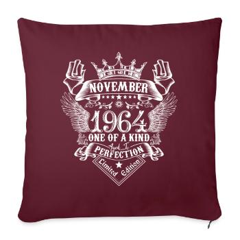 Novembre 1964 anniversaire Novembre 1964 Novembre - Housse de coussin décorative 45 x 45 cm - bordeaux - Devant