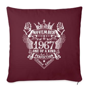 Novembre 1967 anniversaire Novembre 1967 Novembre - Housse de coussin décorative 45 x 45 cm - bordeaux - Devant