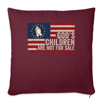 Les enfants de Dieu ne sont pas à vendre Enfants chrétiens - Housse de coussin décorative 45 x 45 cm - bordeaux - Devant