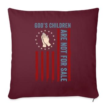 Les enfants de Dieu ne sont pas à vendre Enfants chrétiens - Housse de coussin décorative 45 x 45 cm - bordeaux - Devant
