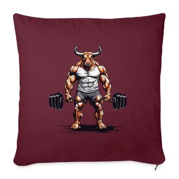 Taureau Musculation Fitness Musculation Conception de musculation - Housse de coussin décorative 45 x 45 cm - bordeaux - Devant