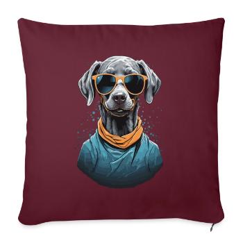 Esthétique Braque de Weimar Chien Streetwear - Housse de coussin décorative 45 x 45 cm - bordeaux - Devant