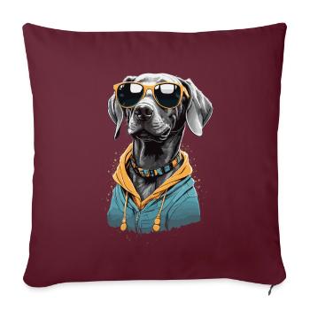 Vintage Weimaraner Hund Ästhetik Hunde Design - Sofakissenbezug 45 x 45 cm - Burgunderrot - Vorne