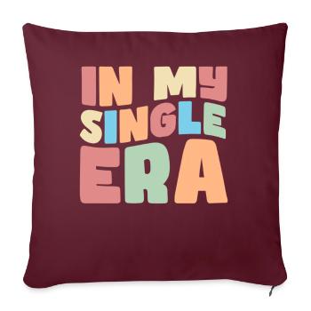 Dans mon ère de célibataire drôle de vie de célibataire - Housse de coussin décorative 45 x 45 cm - bordeaux - Devant