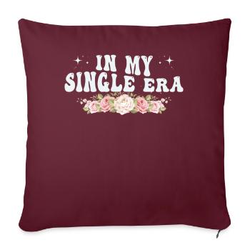 Dans mon ère de célibataire drôle de vie de célibataire - Housse de coussin décorative 45 x 45 cm - bordeaux - Devant