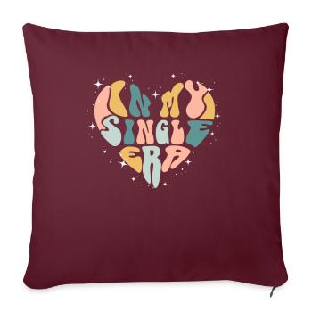 Dans mon ère de célibataire drôle de vie de célibataire - Housse de coussin décorative 45 x 45 cm - bordeaux - Devant