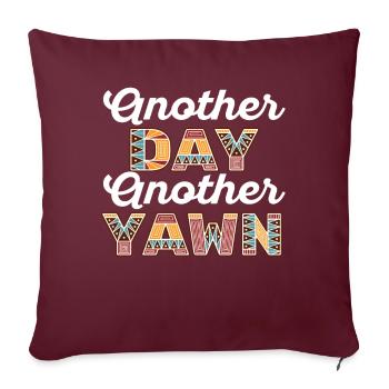 Premières vibrations de caféine Un autre jour où le bâillement rencontre le café - Housse de coussin décorative 45 x 45 cm - bordeaux - Devant