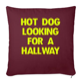 Hot Dog auf der Suche nach einem Flur - Sofakissenbezug 45 x 45 cm - Burgunderrot - Vorne