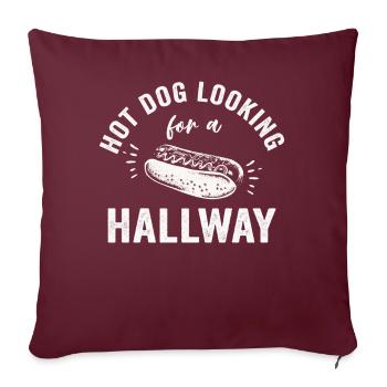 Hot Dog auf der Suche nach einem Flur - Sofakissenbezug 45 x 45 cm - Burgunderrot - Vorne