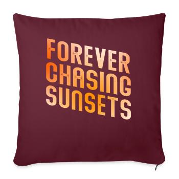 Forever Chasing Sunsets Vacances d’été rétro - Housse de coussin décorative 45 x 45 cm - bordeaux - Devant
