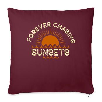 Forever Chasing Sunsets Vacances d’été rétro - Housse de coussin décorative 45 x 45 cm - bordeaux - Devant