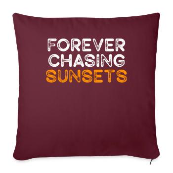 Forever Chasing Sunsets Vacances d’été rétro - Housse de coussin décorative 45 x 45 cm - bordeaux - Devant