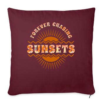 Forever Chasing Sunsets Vacances d’été rétro - Housse de coussin décorative 45 x 45 cm - bordeaux - Devant