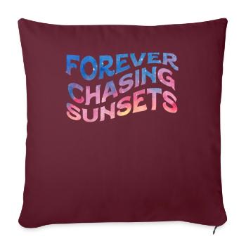 Forever Chasing Sunsets Vacances d’été rétro - Housse de coussin décorative 45 x 45 cm - bordeaux - Devant