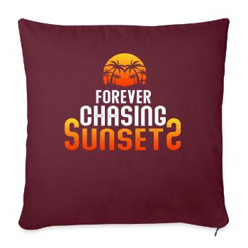 Forever Chasing Sunsets Vacances d’été rétro - Housse de coussin décorative 45 x 45 cm - bordeaux - Devant