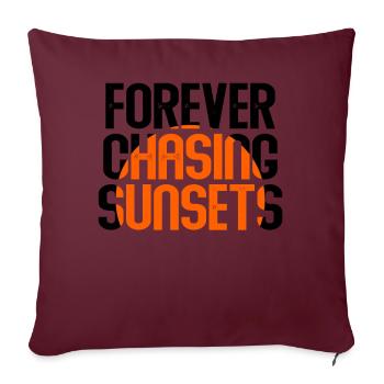 Forever Chasing Sunsets Vacances d’été rétro - Housse de coussin décorative 45 x 45 cm - bordeaux - Devant