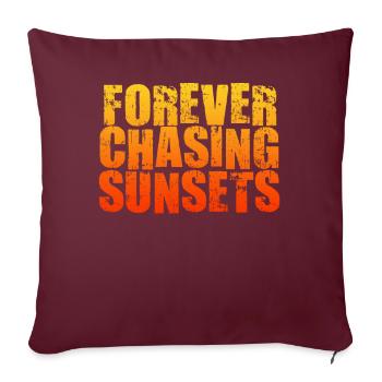 Forever Chasing Sunsets Vacances d’été rétro - Housse de coussin décorative 45 x 45 cm - bordeaux - Devant