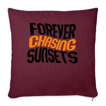 Forever Chasing Sunsets Vacances d’été rétro - Housse de coussin décorative 45 x 45 cm - bordeaux - Devant