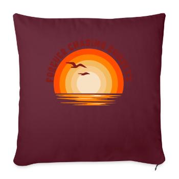 Forever Chasing Sunsets Vacances d’été rétro - Housse de coussin décorative 45 x 45 cm - bordeaux - Devant