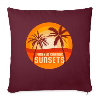 Forever Chasing Sunsets Vacances d’été rétro - Housse de coussin décorative 45 x 45 cm - bordeaux - Devant