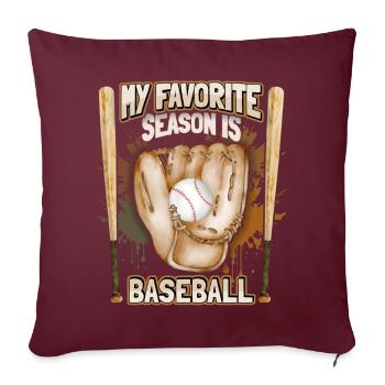 Baseball, Drôle De Sport Dire Gant De Baseball - Housse de coussin décorative 45 x 45 cm - bordeaux - Devant