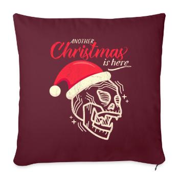 Crâne de Noël crâne, dicton drôle - Housse de coussin décorative 45 x 45 cm - bordeaux - Devant