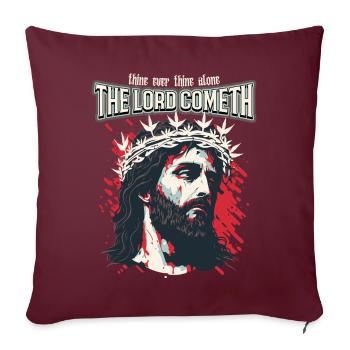 Dicton chrétien : Jésus-Christ avec une couronne d’épines - Housse de coussin décorative 45 x 45 cm - bordeaux - Devant