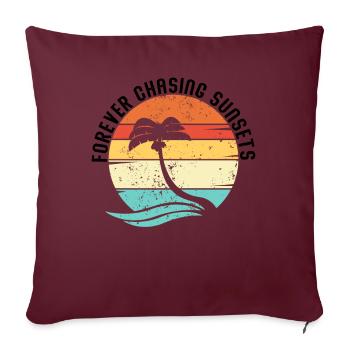 Forever Chasing Sunsets Vacances d’été rétro - Housse de coussin décorative 45 x 45 cm - bordeaux - Devant