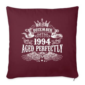 Décembre 1994 anniversaire 1994 Décembre - Housse de coussin décorative 45 x 45 cm - bordeaux - Devant
