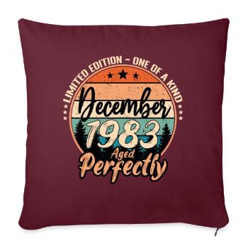 Décembre 1983 anniversaire 1983 légendes Décembre - Housse de coussin décorative 45 x 45 cm - bordeaux - Devant